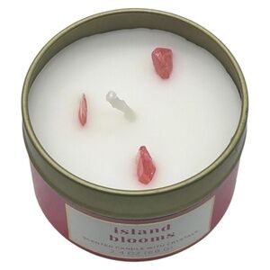 Place & Time Candle with Crystals Island Blooms 2.4 Oz NEW